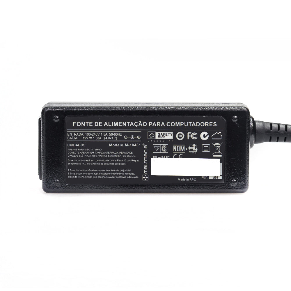 Fonte Notebook Hp 19v 1,58a Plug (4.0 x 1.7)