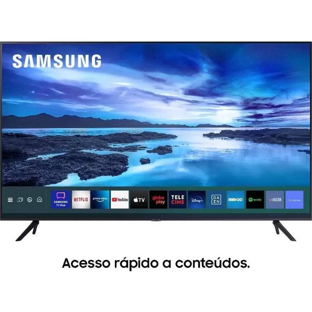 Smart TV 60" UHD 4K Samsung 60AU7700, Processador Crystal 4K, Tela sem limites, Visual Livre de Cabos, Alexa built in, C