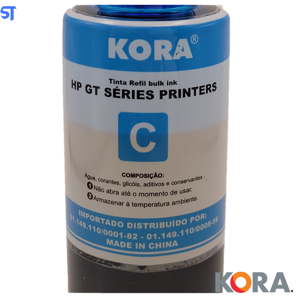 Refil de Tinta Compatível HP GT Séries Bulk Ink Corante Ciano C 70ML KORA