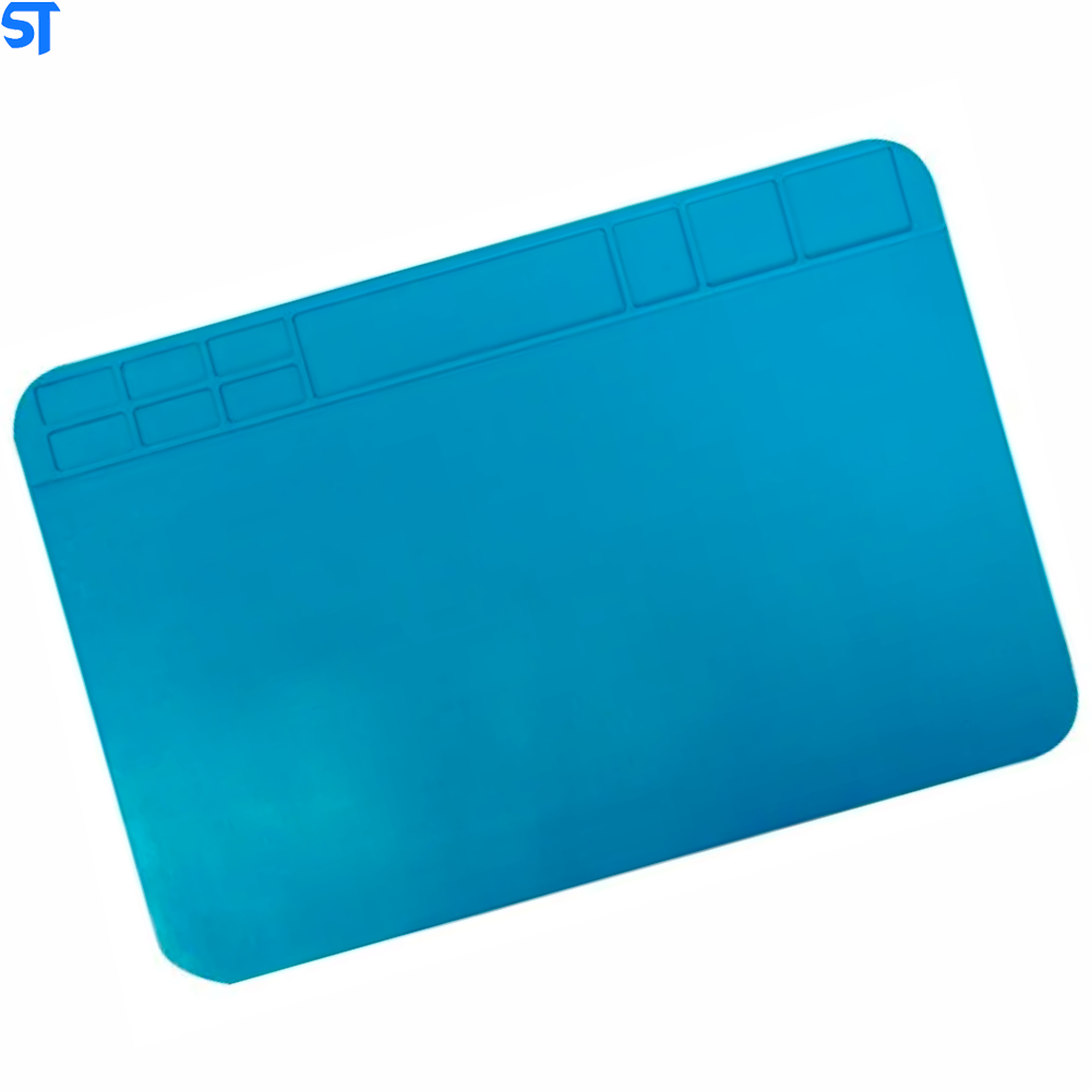 Manta Anti Estática Silicone Azul Com Porta Objetos 300X200mm Exbom KLTE-509