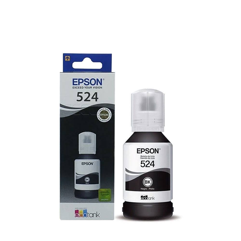 Refil de Tinta Epson 524 Preto BK 127ML Original T524120 Pigmentada Rendimento 7000 Páginas L15150/ T524220/ T524320