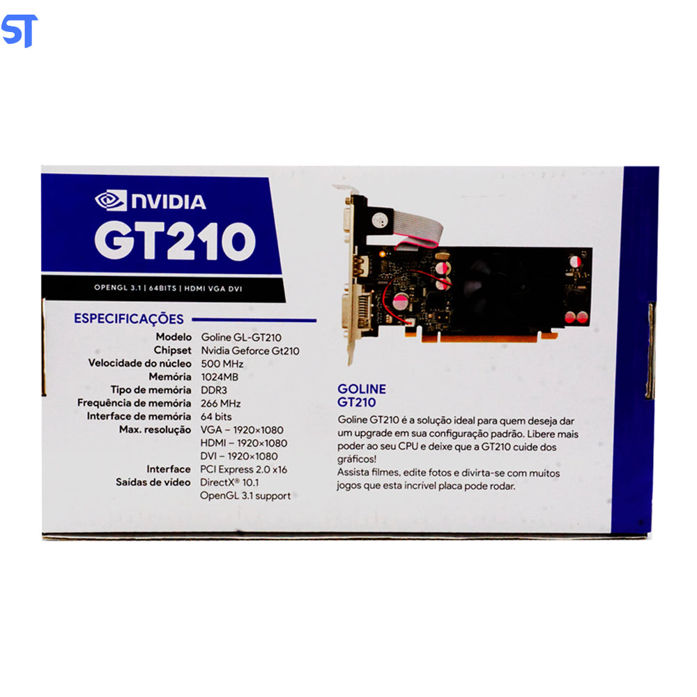 Placa de Vídeo Goline 1GB GeForce GT210 DDR3 - GL-GT210