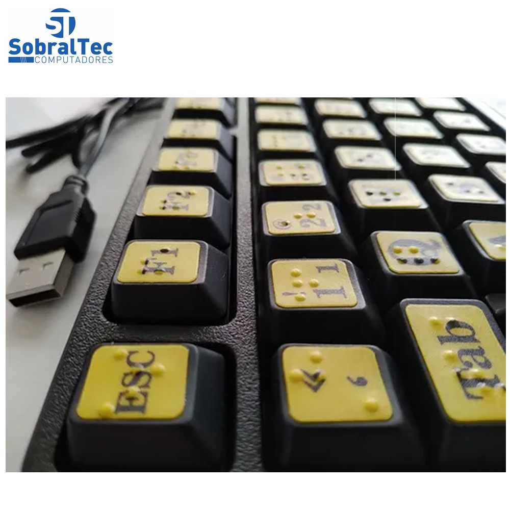 Teclado Adaptado Para Braille Usb Abnt2