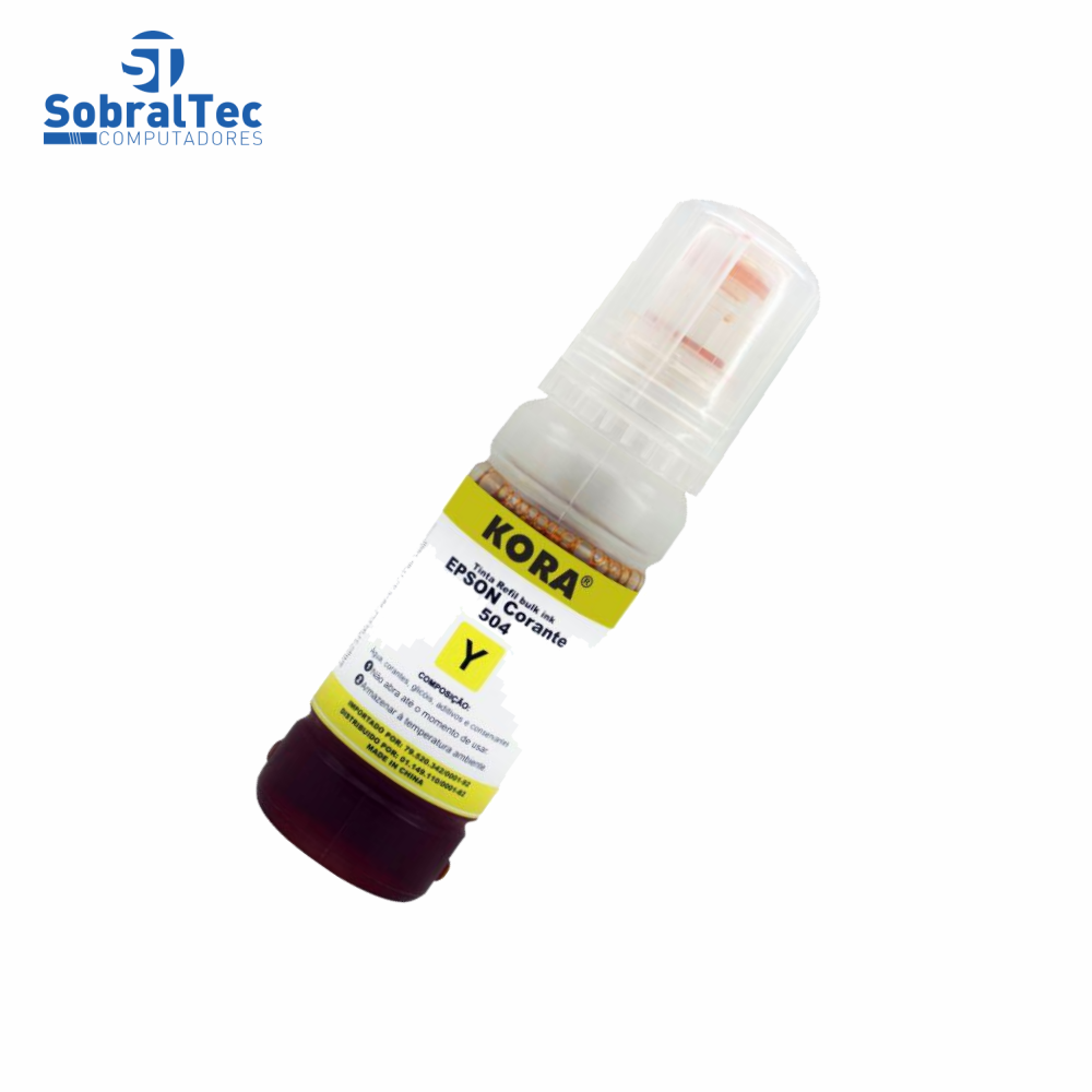 Tinta Refil Bulk Ink  Compativel Epson 504/544 Corante Amarelo 70Ml Kora R-EP70Y