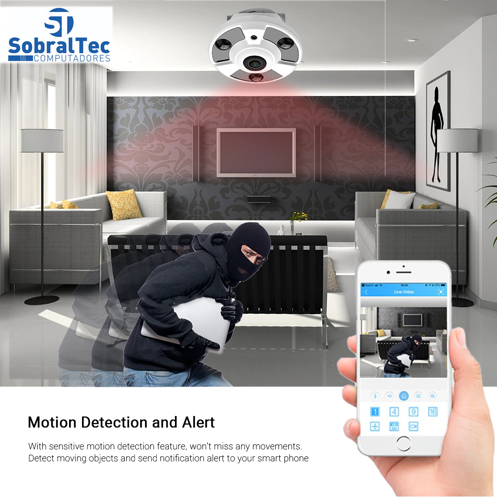 Câmera Ip Poe 48V 1.7mm Hamrolte 3MP  Wi-Fi  Interna Detecção Humana Áudio Com Duas Vias- SDQJ3L-I30