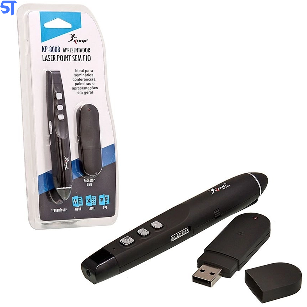Apresentador de Slide Sem Fio Usb Laser Point  Knup Kp-8008