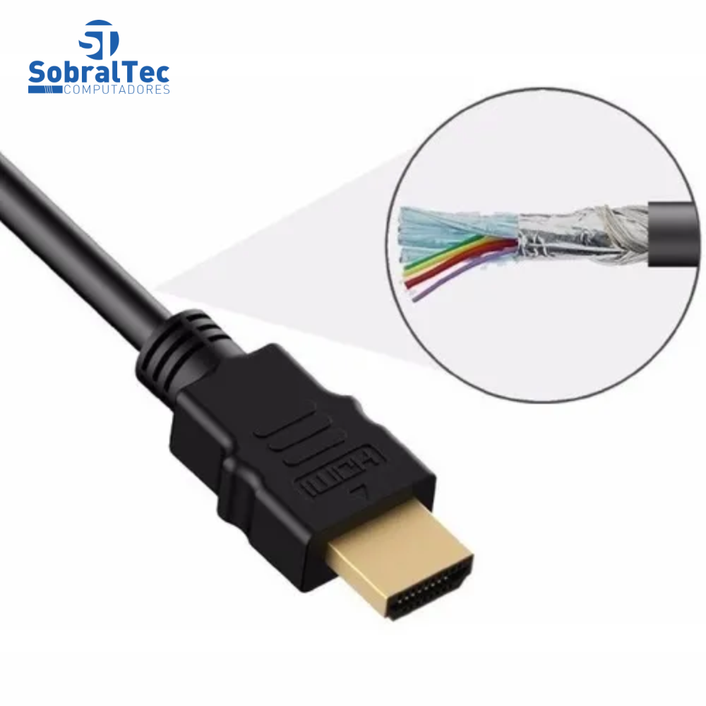 Cabo Hdmi Macho Para Dvi 24+1 Macho 1Mt Conectores Dourados