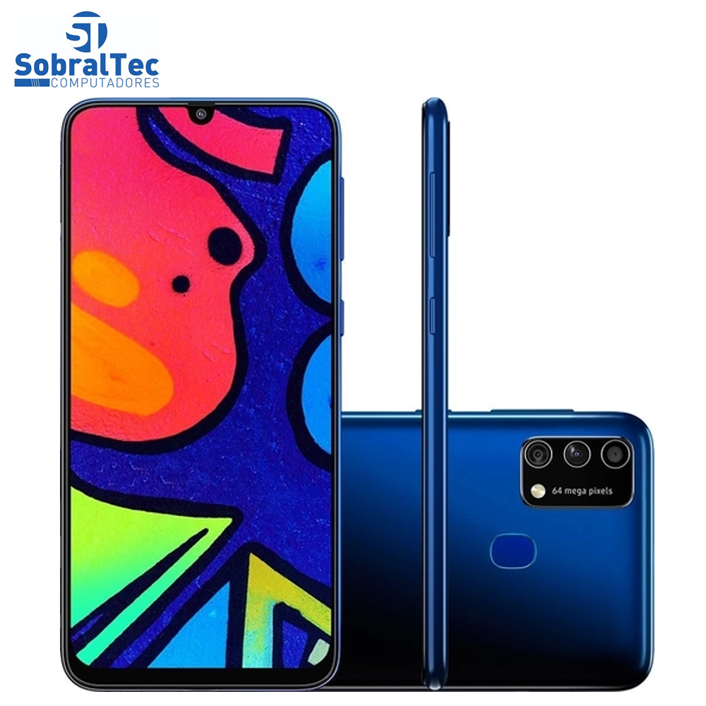 Smartphone Samsung Galaxy M21s 64GB 4G Wi-Fi Tela 6.4'' Dual Chip 4GB RAM Câmera Tripla + Selfie 32MP - Azul