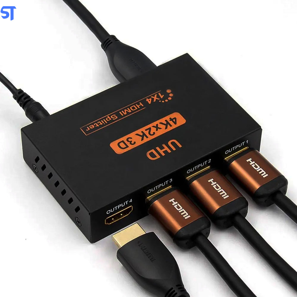Duplicador Splitter HDMI 1 Entrada X 4 Saidas Divisor Full Hd 4K x 2K 1.4 3D HUB