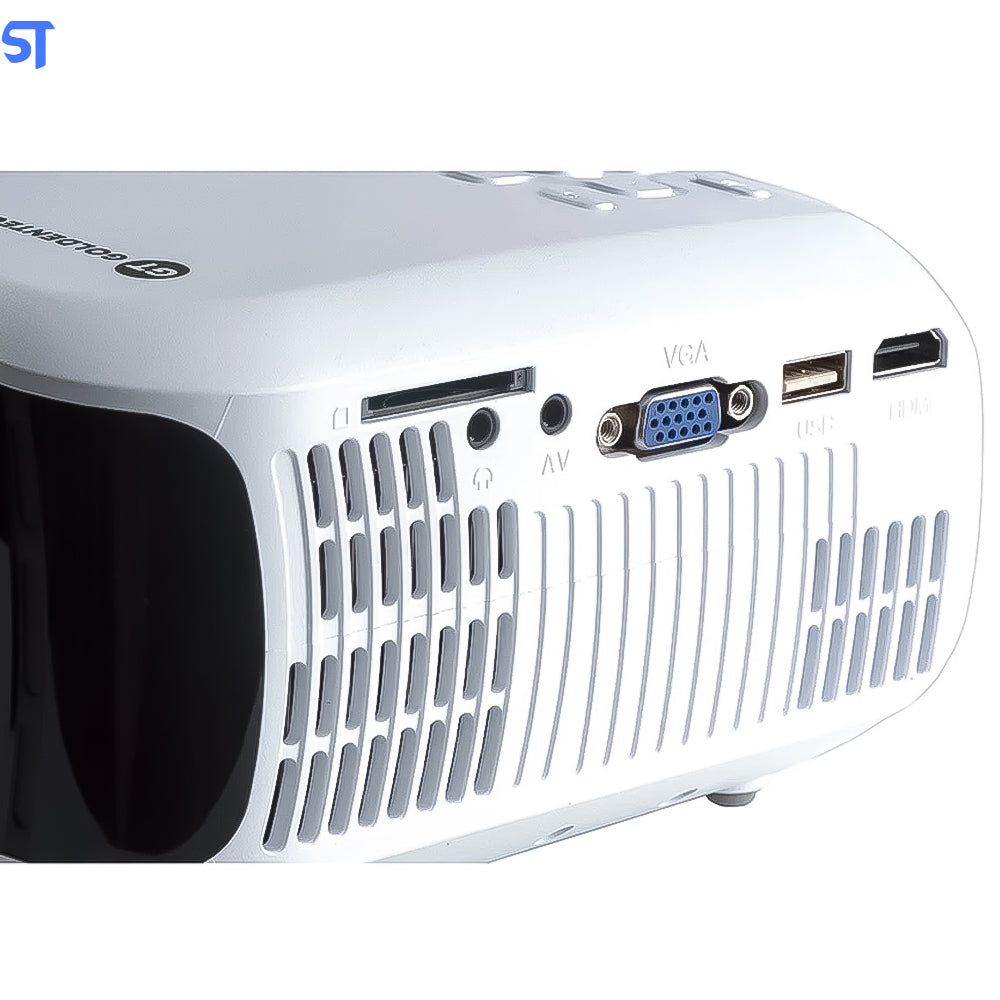 Projetor HD 2000 Lumens Goldentec GT2000 | Com Tela de Projeção Elétrica 150x200cm 220V GT