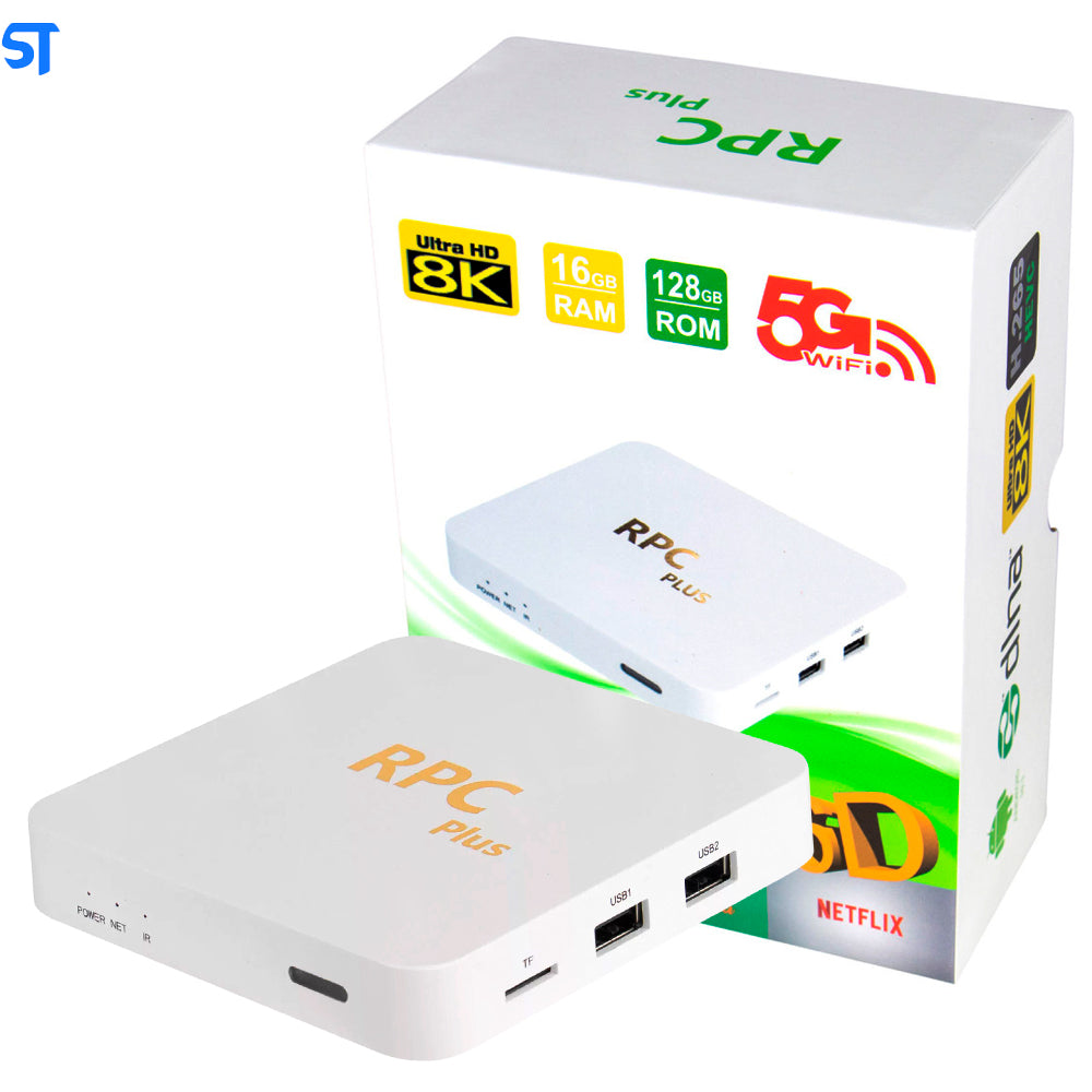 Receptor TV Box RPC Plus 8K 32GB RAM / 256GB / Android - Branco
