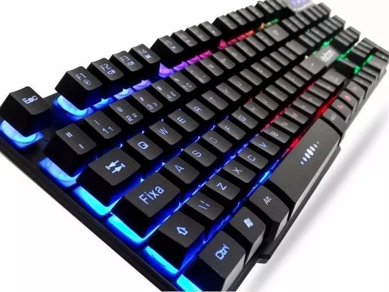 Teclado Gamer Usb Semi Mecânico Iluminado Exbom Bk-152c