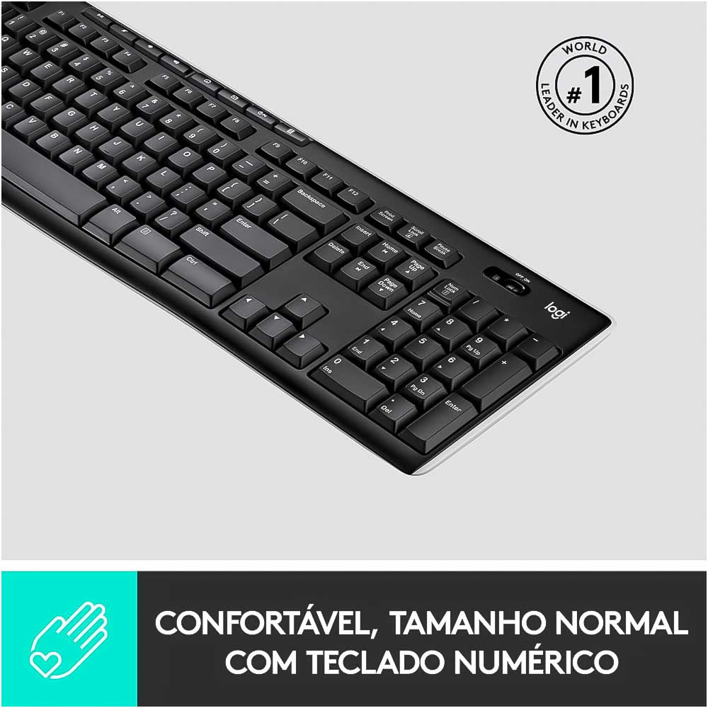 Teclado Logitech Wireless Sem Fio Multimidia K270