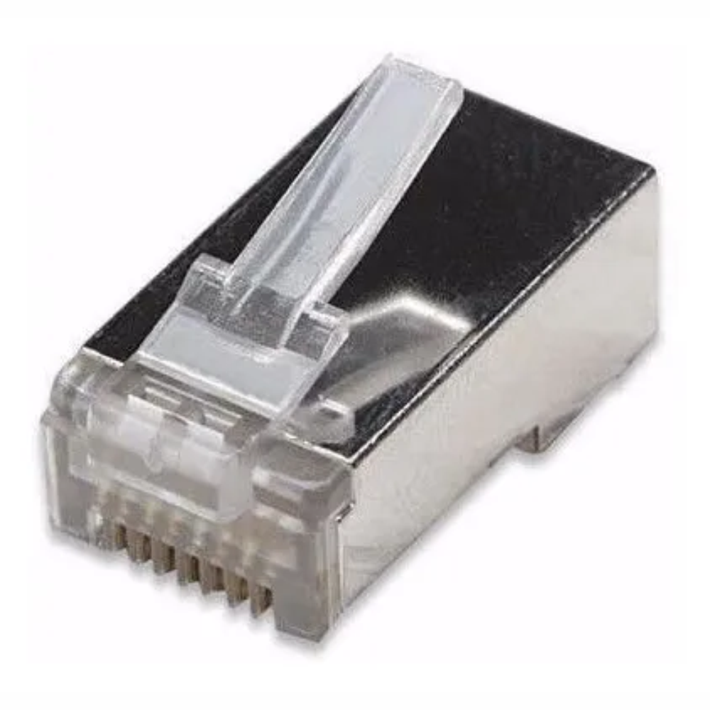 Plug Conector RJ-45 Cat5 Blindado Metálico ( Unidade)
