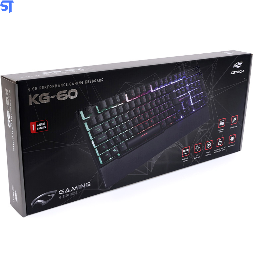 Teclado Gamer USB KG-60BK C3Tech
