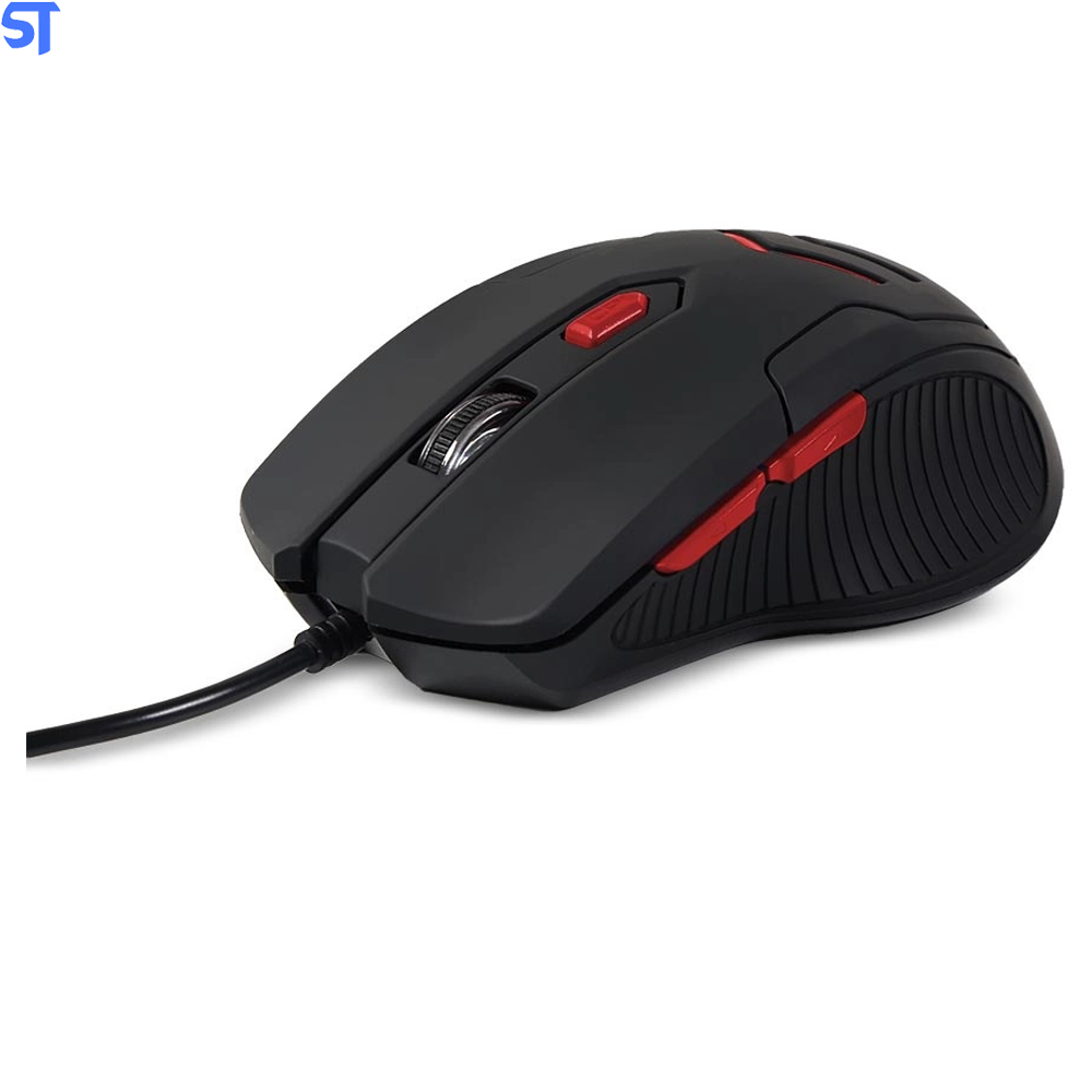 Combo Mouse 3200 Dpi e Mousepad Gamer Vermelho - Mo306