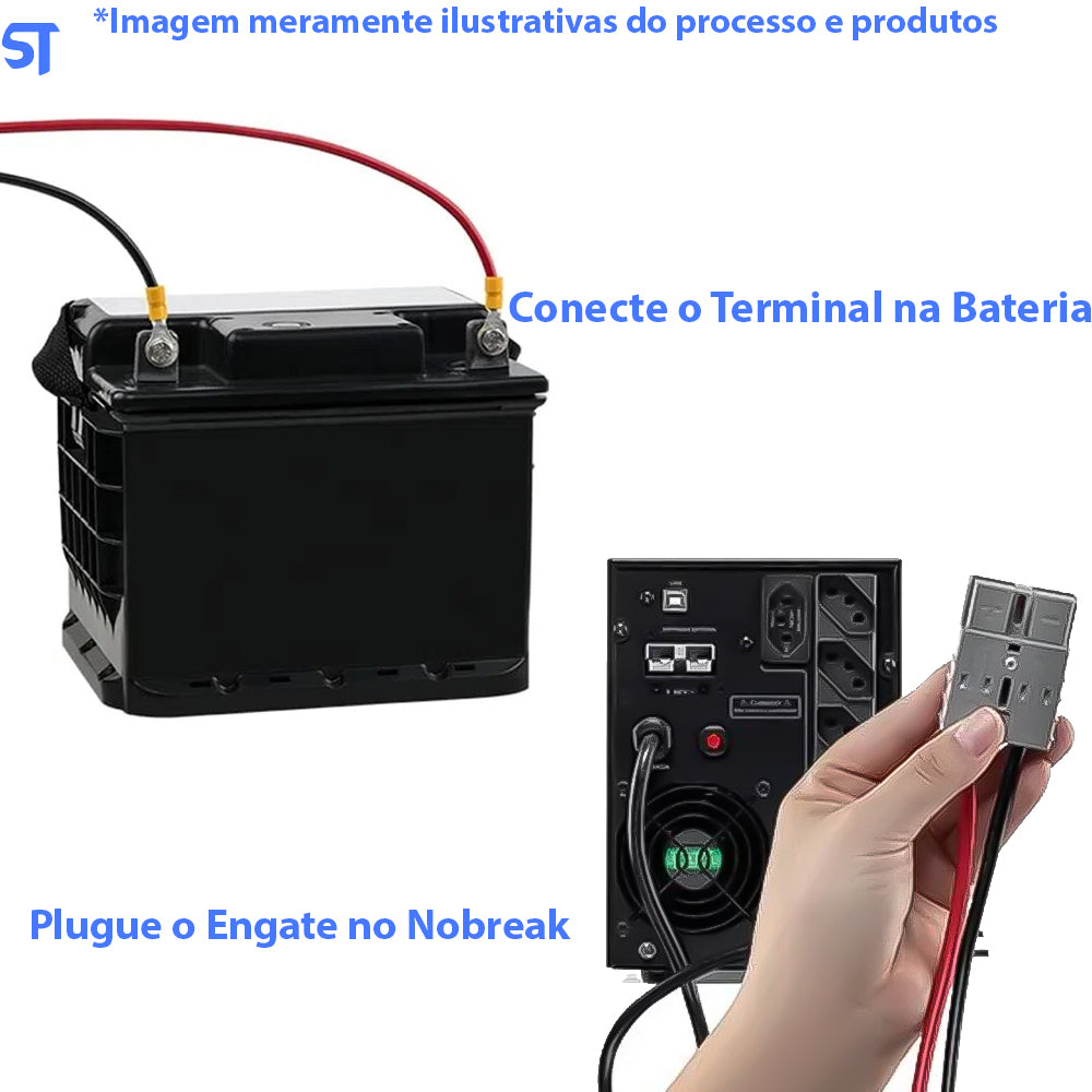 Cabo de Engate Rápido Para Bateria Externa Estacionária Mcm Para Nobreak