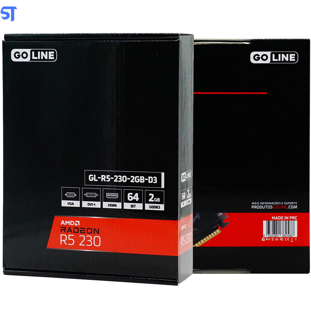 Placa de Vídeo Goline Radeon R5-230 2GB -64 Bits (GL-R5-230-2GB-D3)