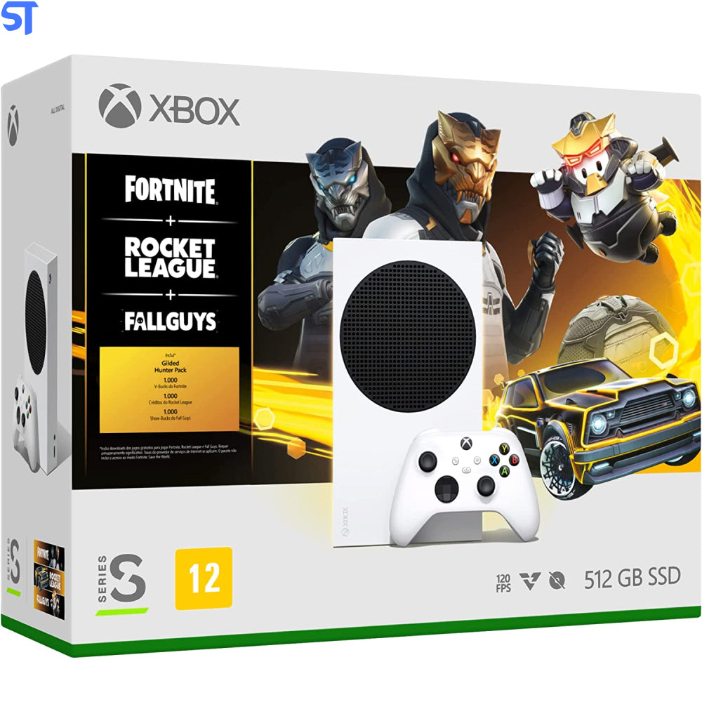 Console Xbox Series S + Fortnite + Rocket League + Fallguys, 512GB, White, Com 1 Controle, RRS-00076