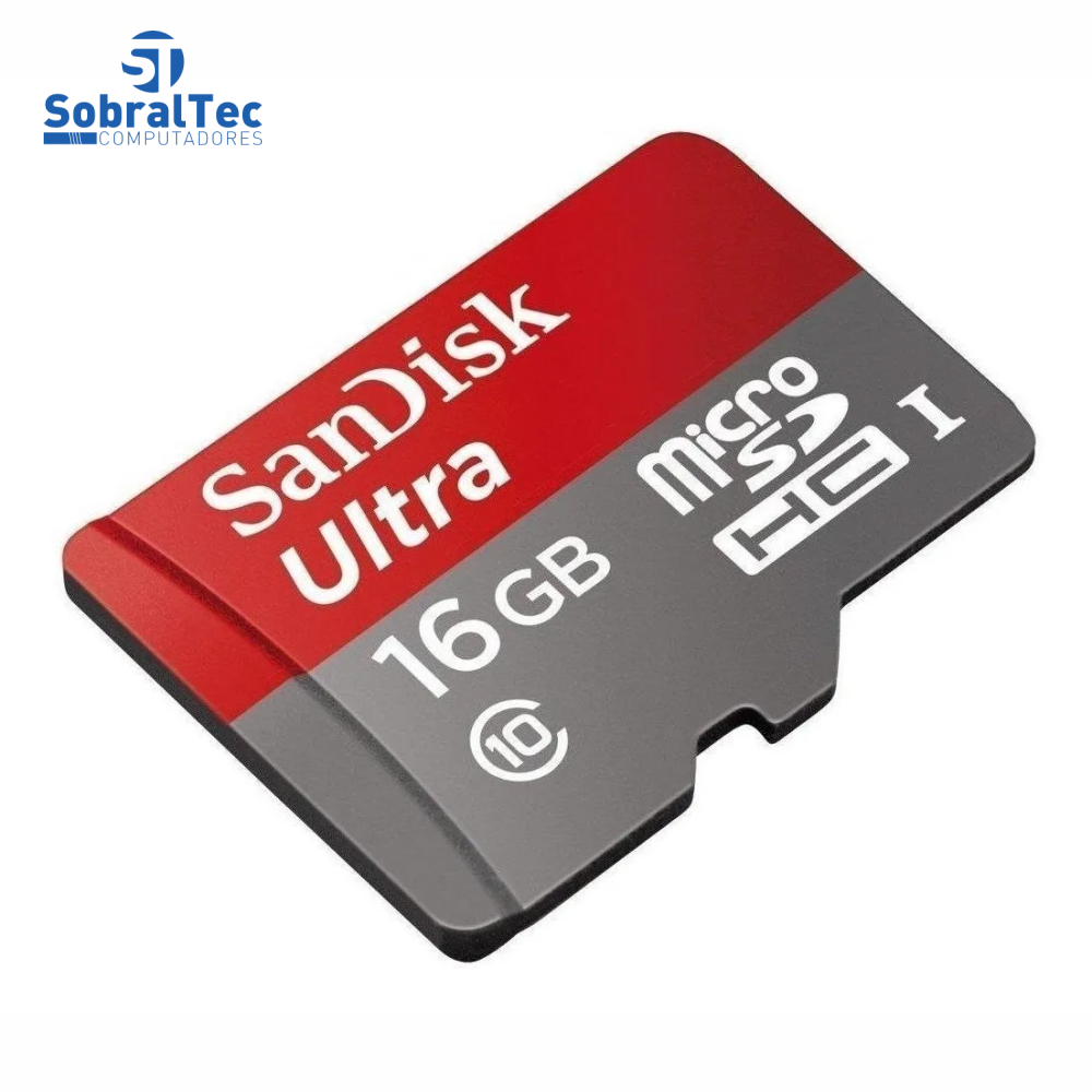 Cartão De Memoria  Micro Sd Hc 16Gb Classe 10 Ultra Sandisk SDSQUNB-016G-GN3MN