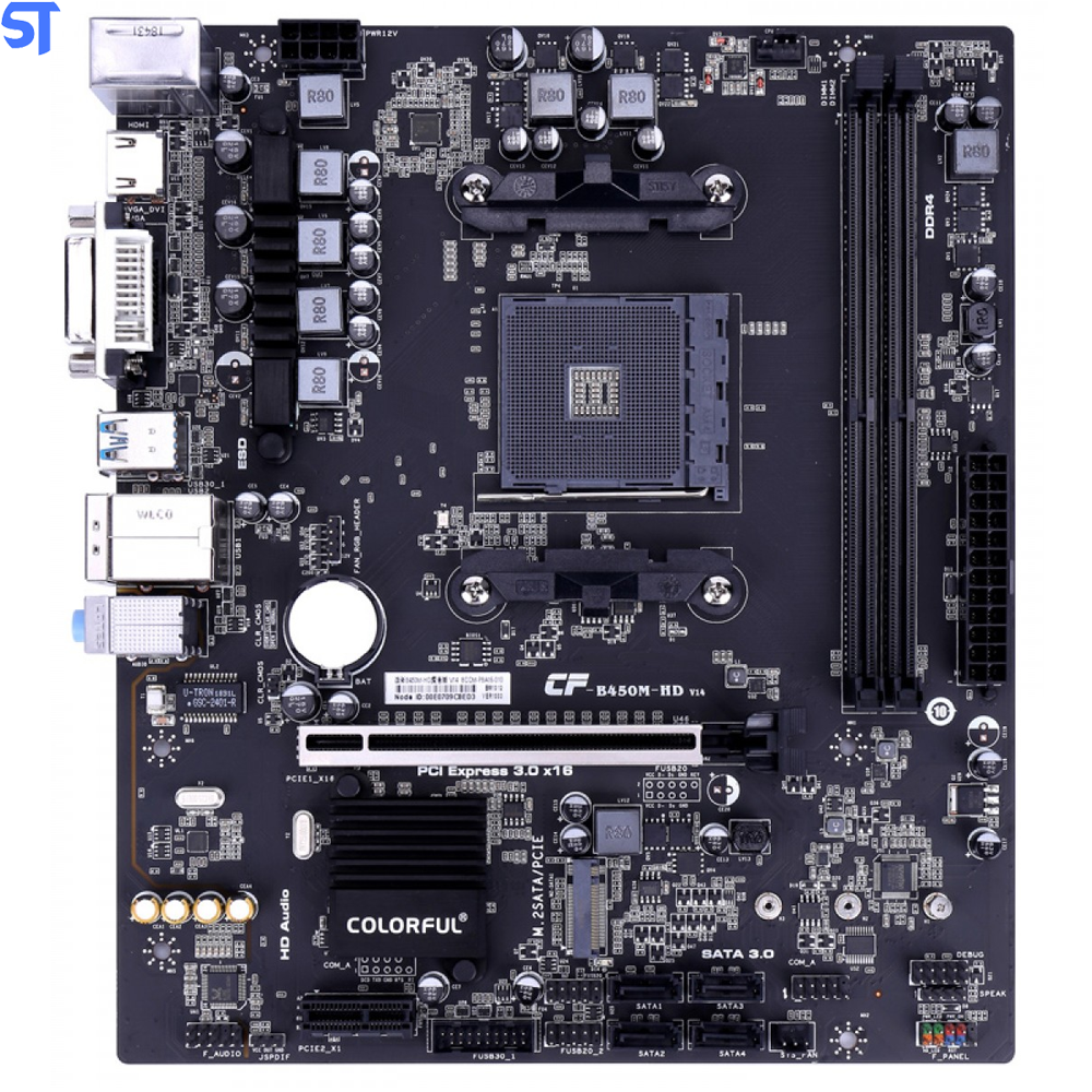Placa Mãe Colorful Battle-AX B450M-HD V14  Soquete AM4  DDR4