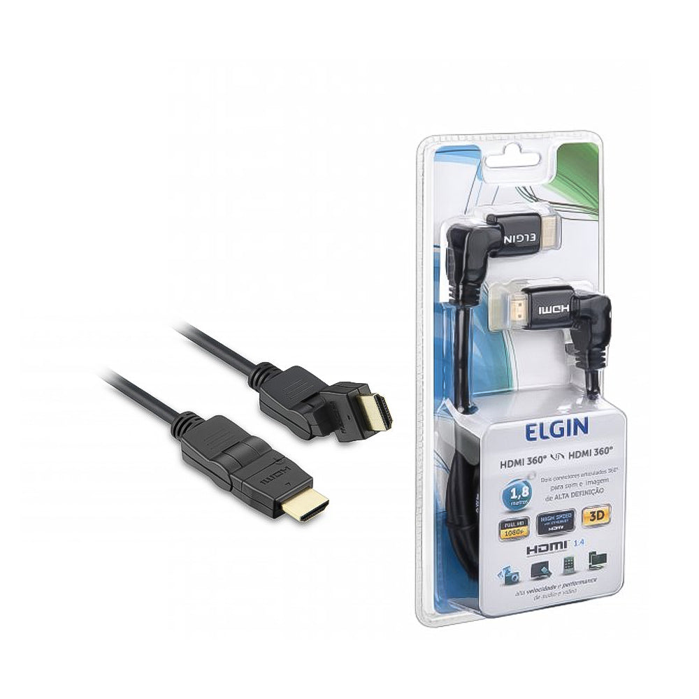 Cabo HDMI Articulado 360 Graus 1,8 Metros Elgin 46RCHDMI3601