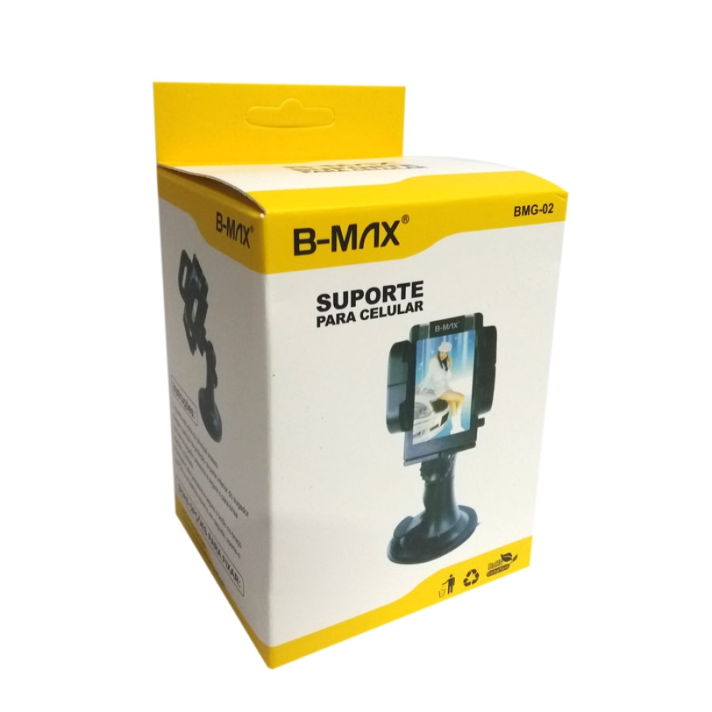 Suporte De Celular Para Carro Com Ventosa Rotação De 360° B-Max BMG-02