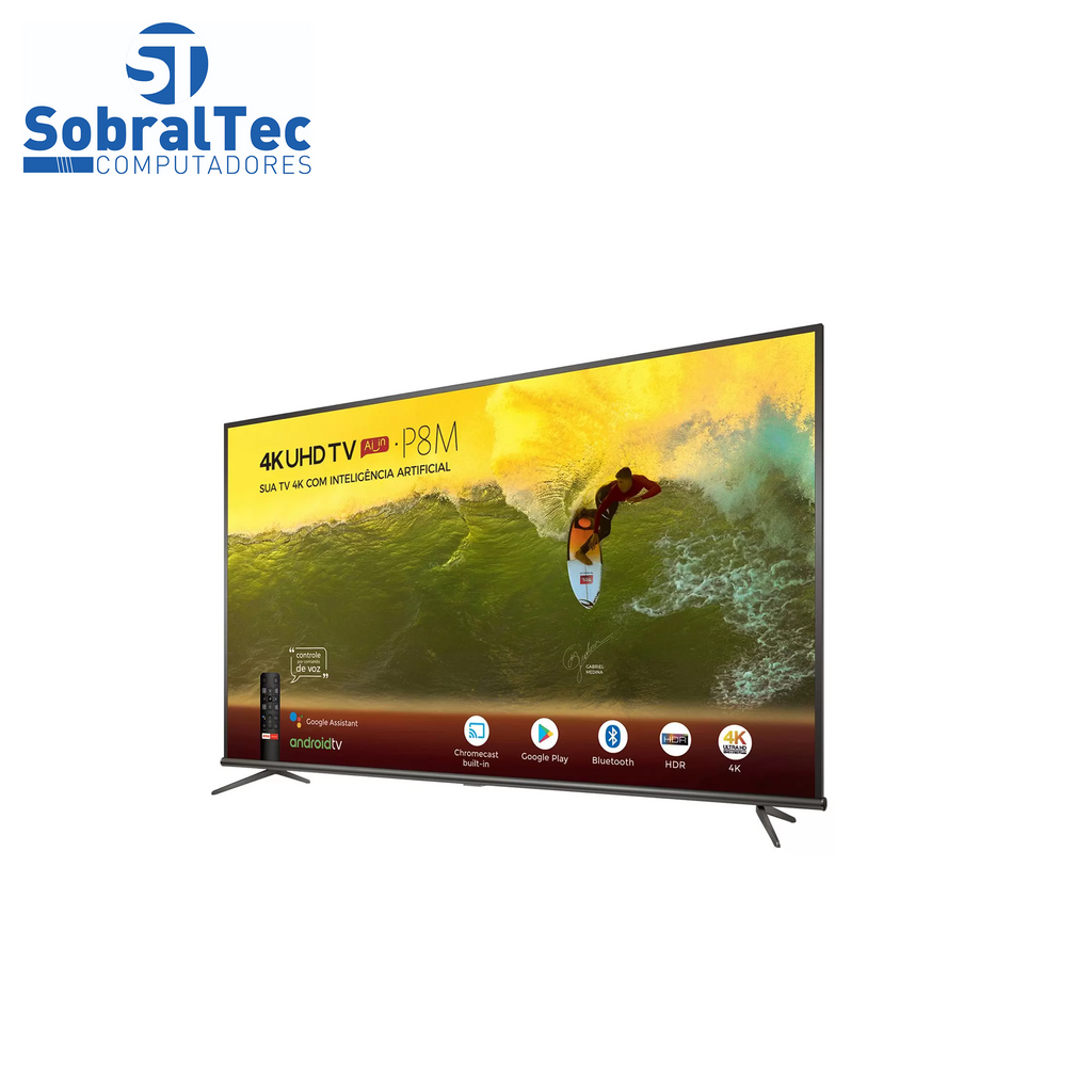 Smart TV 4K LED 65” SEMP TCL 65P8M Android Wi-Fi - Bluetooth HDR Inteligência Artificial 3 HDMI 2 USB