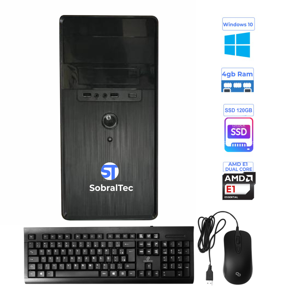 Computador SobralTec Dual Core J3060 -HD SSD 120 Gb -Memória 4 Gb Com Teclado e Mouse/2