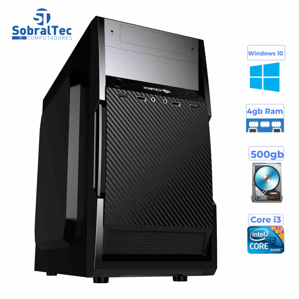 Computador Core i3- 3.30 GHz-HD 500GB - Memória Ram 4GB-Micro-Atx Mt-25V2BK