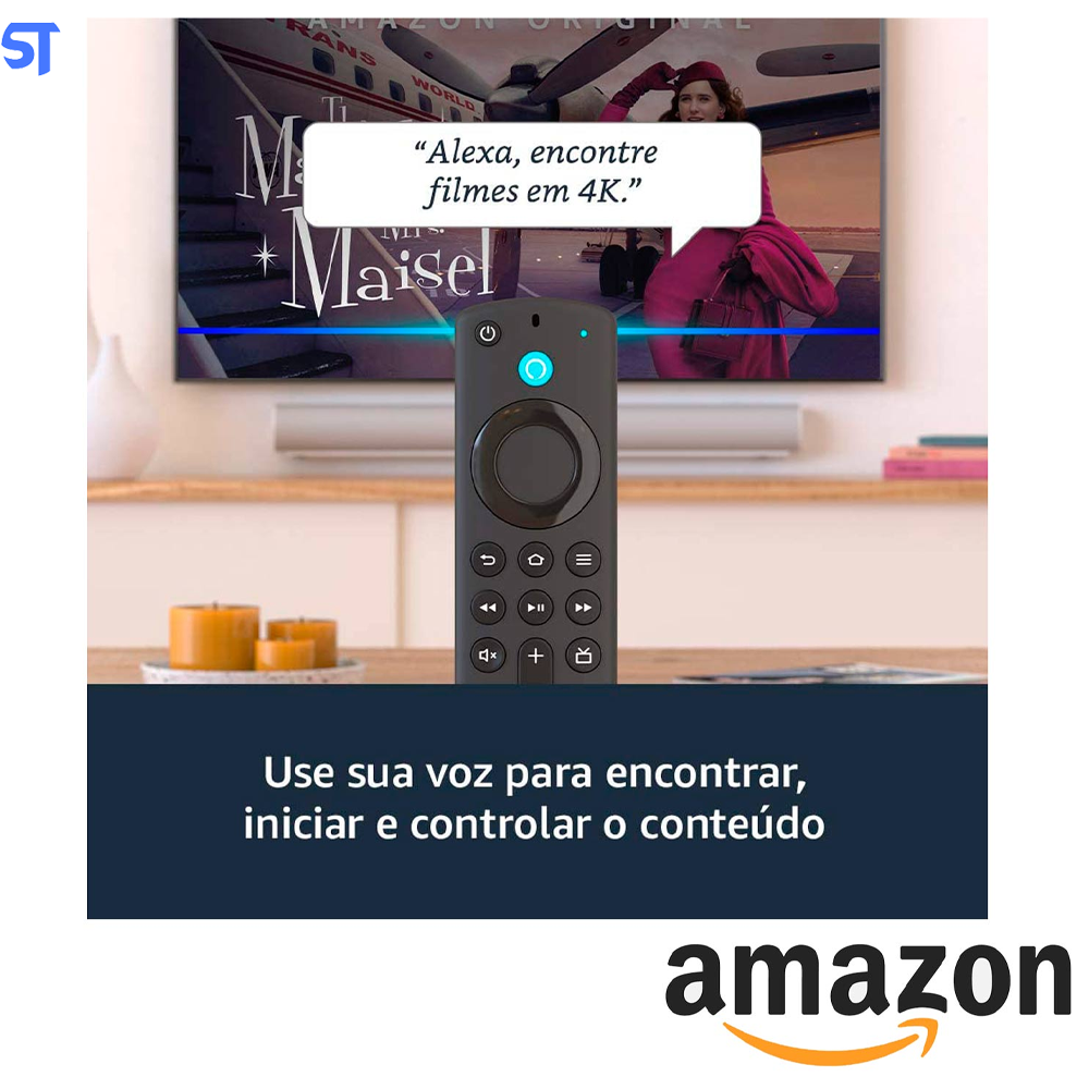 Fire TV Stick 4K Com Controle Remoto Por Voz Com Alexa, Streaming em Full HD 4k - B08MQZN1X/565170