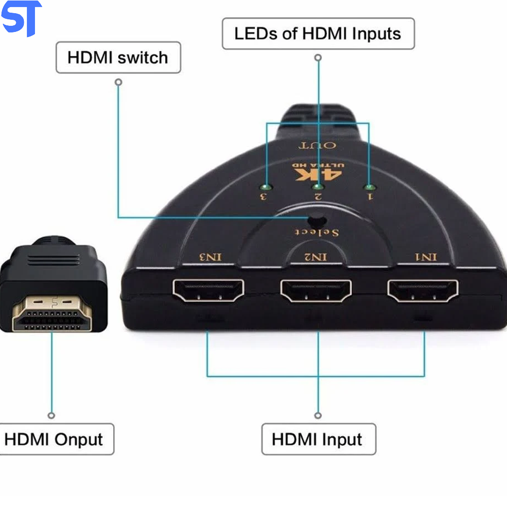 Switch HDMI 4K * 2 K 3D   HDMI 3 Entradas Para 1 Saída para DVD HDTV Xbox PS3 PS4 1080 P