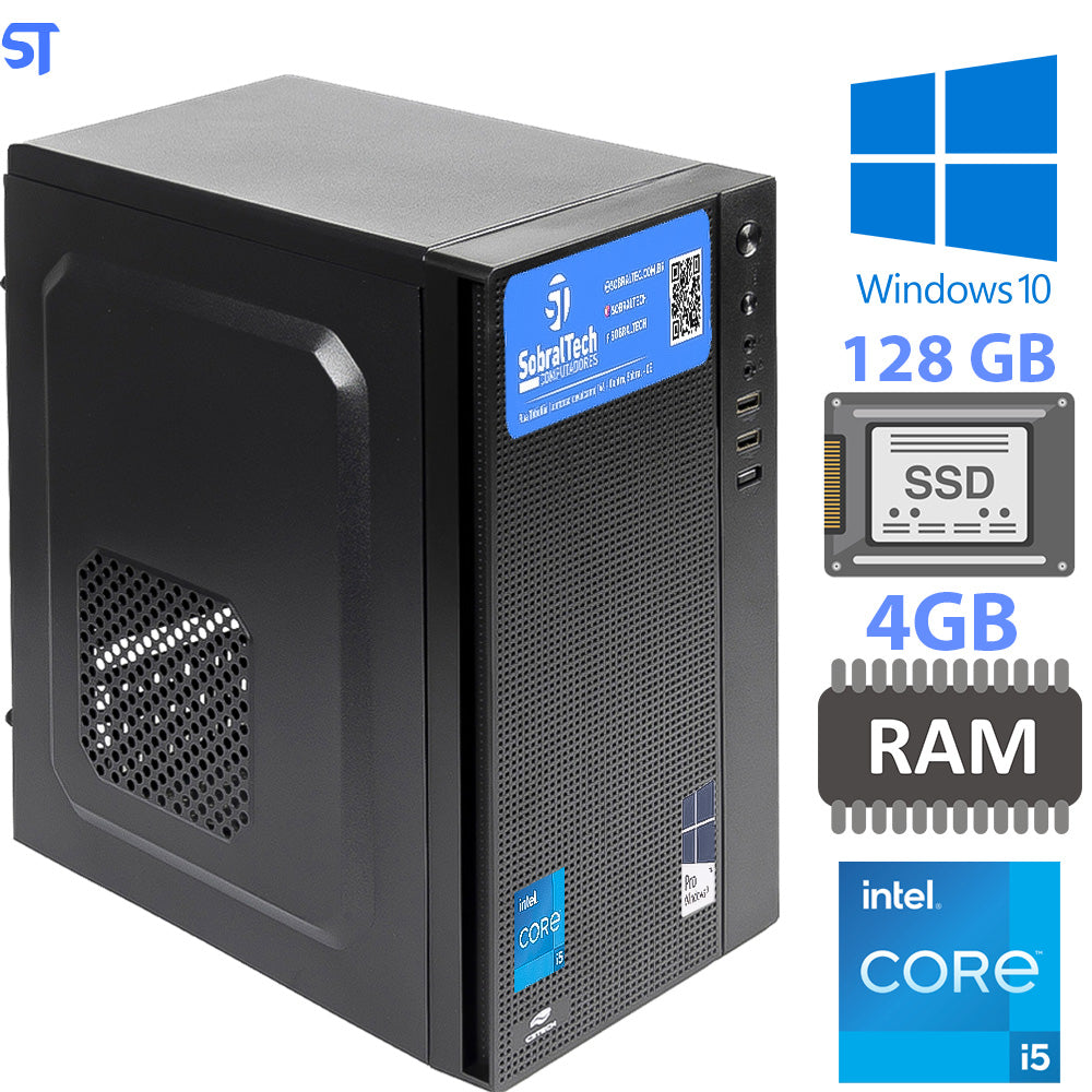 Computador Core i5-650 3.2Ghz - HD SSD 128GB - Memória Ram 8GB- Micro- MT-28BK- C3 Tech Windows 10