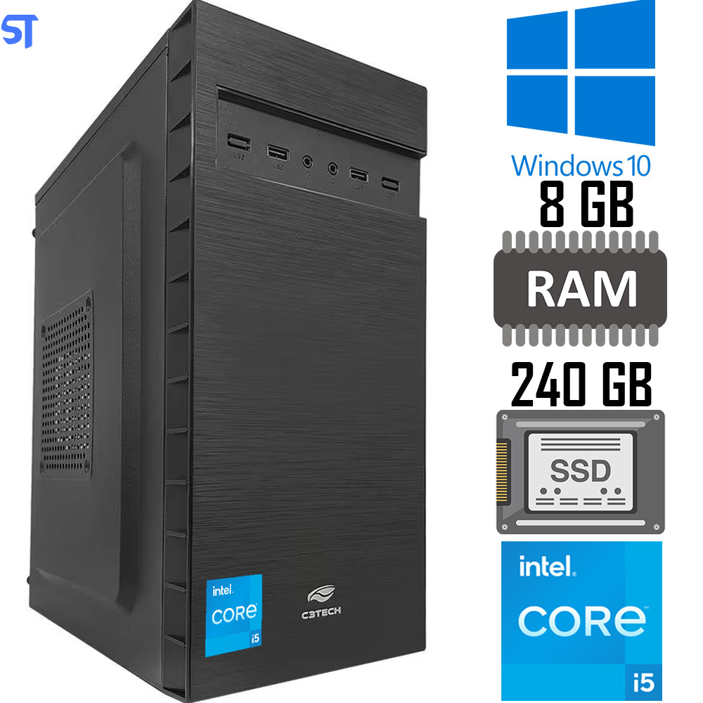 Computador Core i5-3470-SSD 240GB-Memória Ram 8GB-Gab MT-32BK-Windows 10