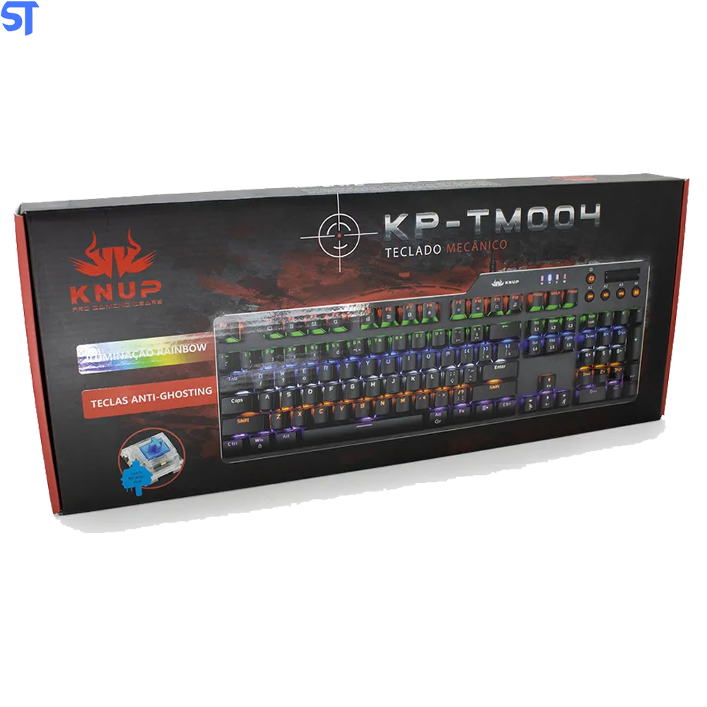 Teclado Game Mecanico Usb Anti-ghosting Iluminacao Led Rainbow Com Fio Marca Knup