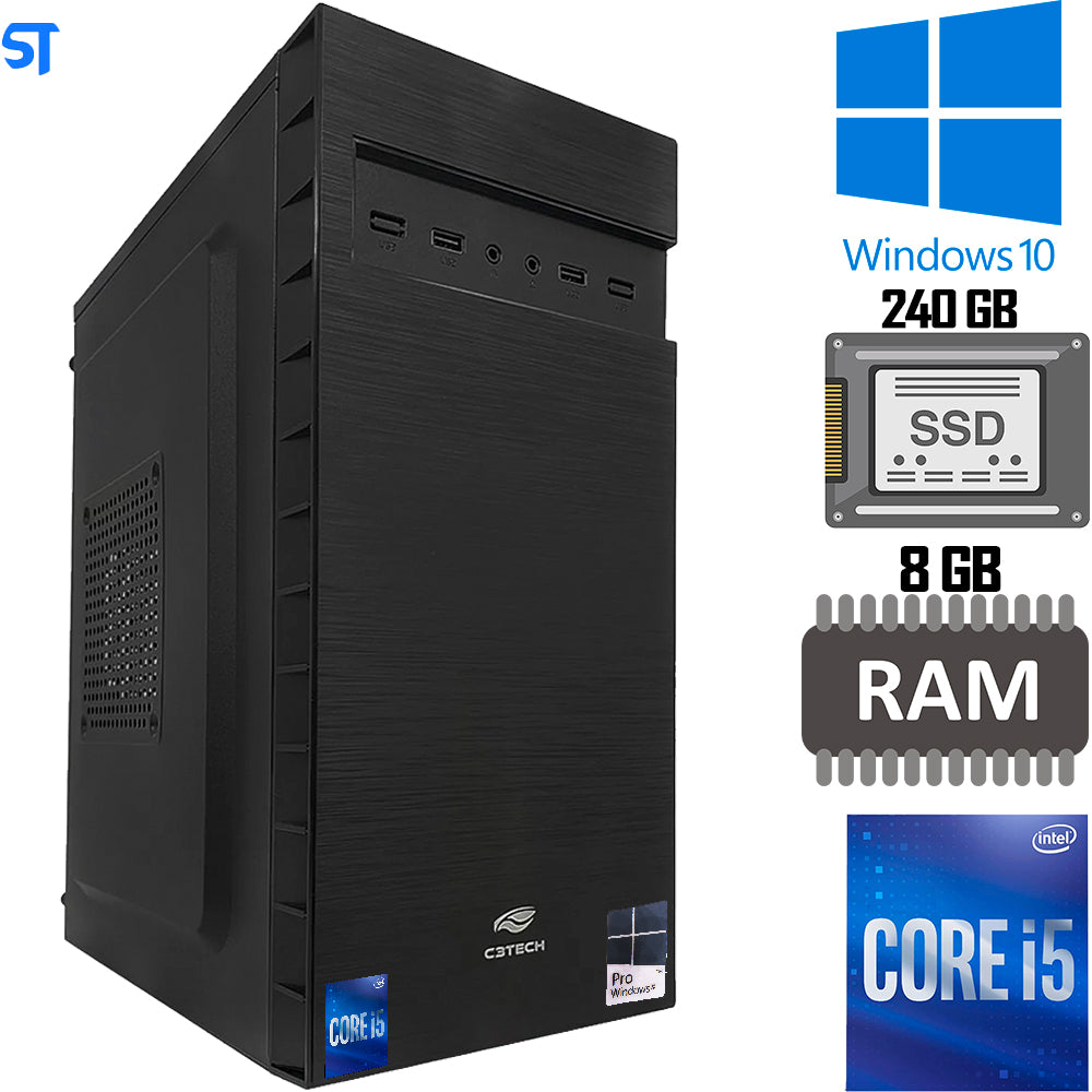Computador Core i5 2500- SSD 240GB- Memória Ram 8GB-Gab MT-32BK  -Windows 10