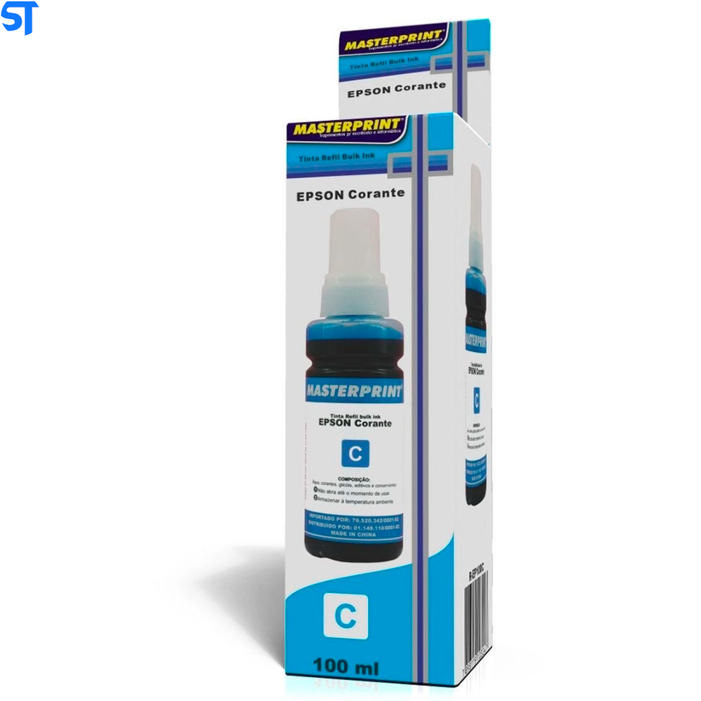 Refil de Tinta Epson Corante MP 664/673 Cyano 100ML Masterprint Para Ecotank Epson