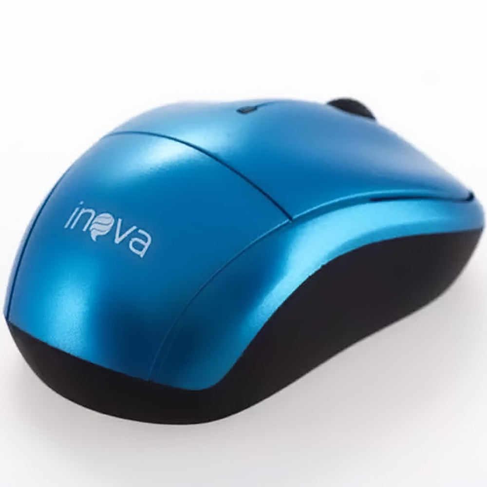 Mouse Óptico Sem Fio Wireless Usb Inova - Mou-6925- Azul
