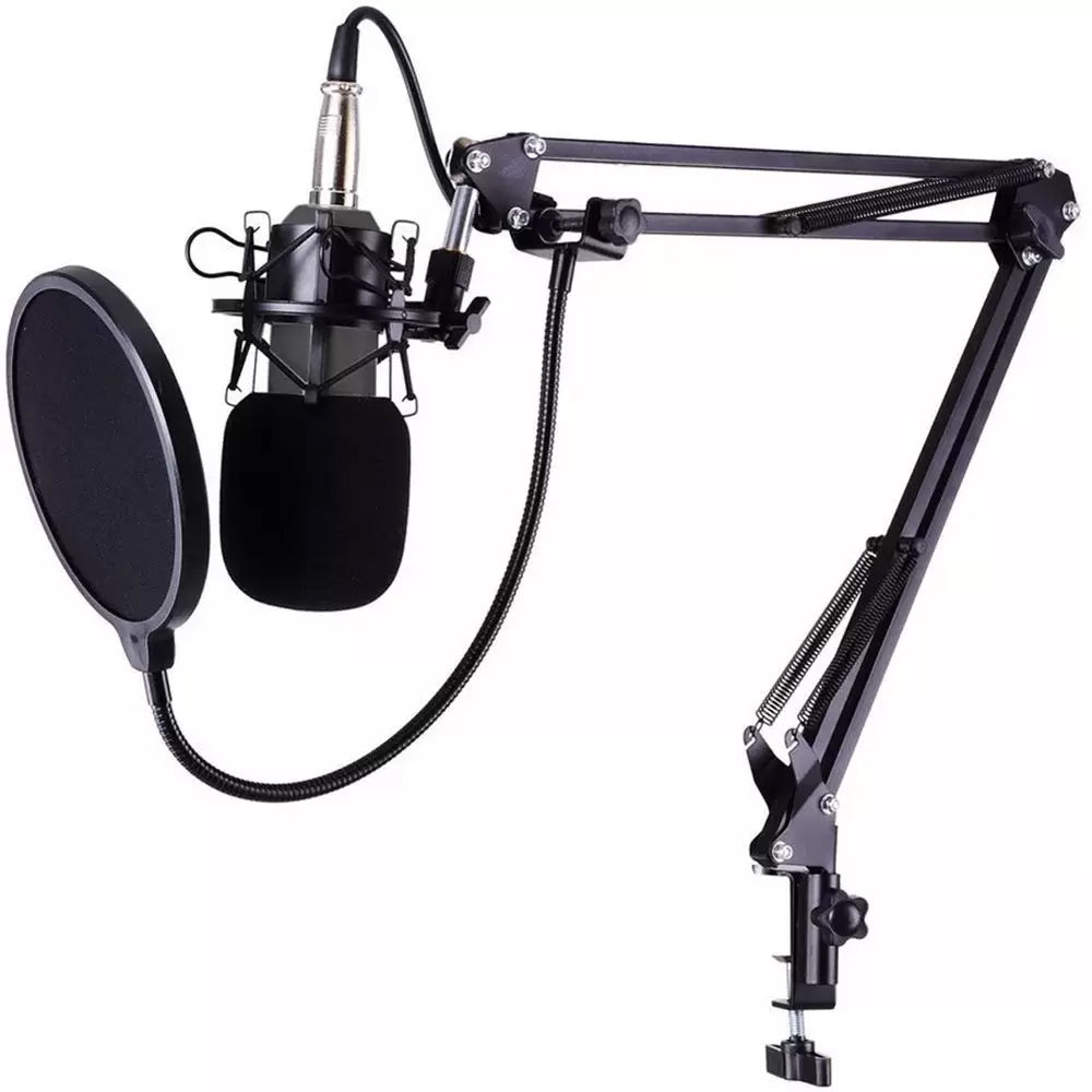 KIT Setup Podcast Completo - Mesa 04 Canais BT + 02 Microfones Condensador Profissional