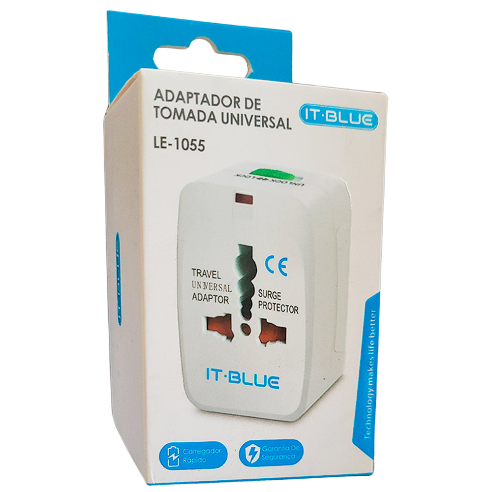 Adaptador de Tomada Universal Internacional All-in-one 250V 10 A Modelo LE-1055 - IT-Blue