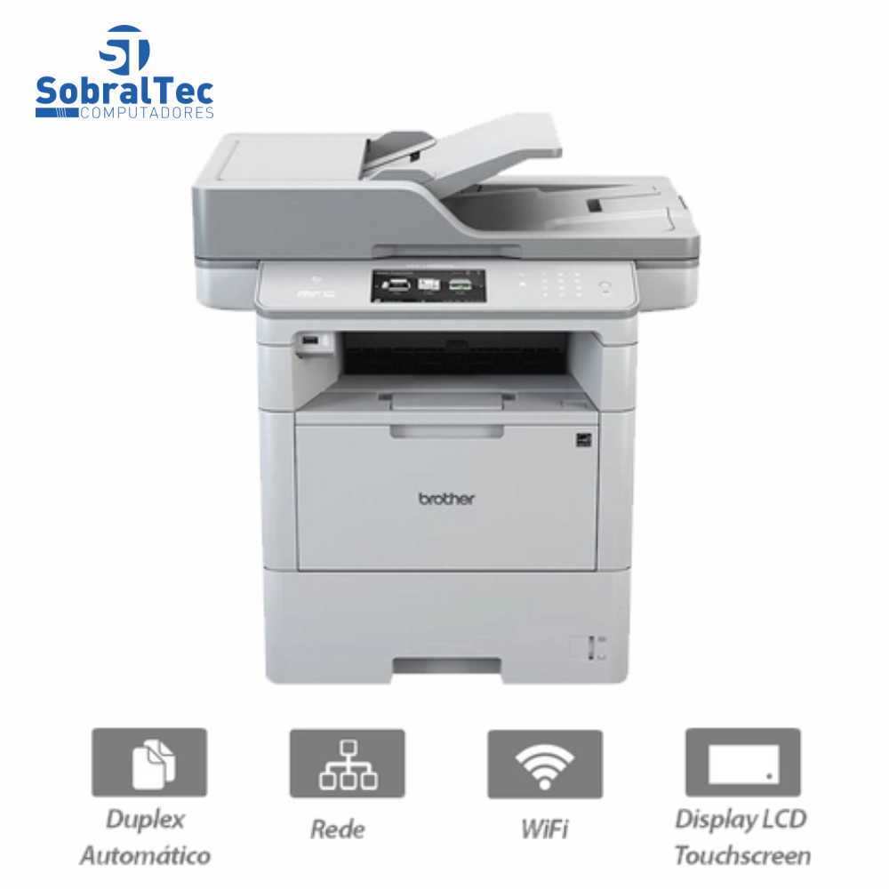 Impressora Multifuncional Laser Monocromática Wifi 110V Brother MFCL6902DW