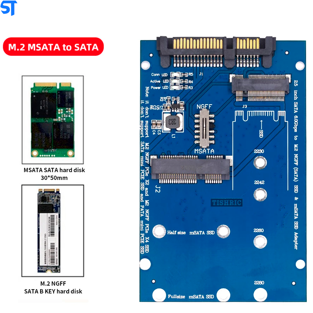 Adaptador de SSD M.2 NGFF Para Sata 6,0Gbs de 2,5 Azul