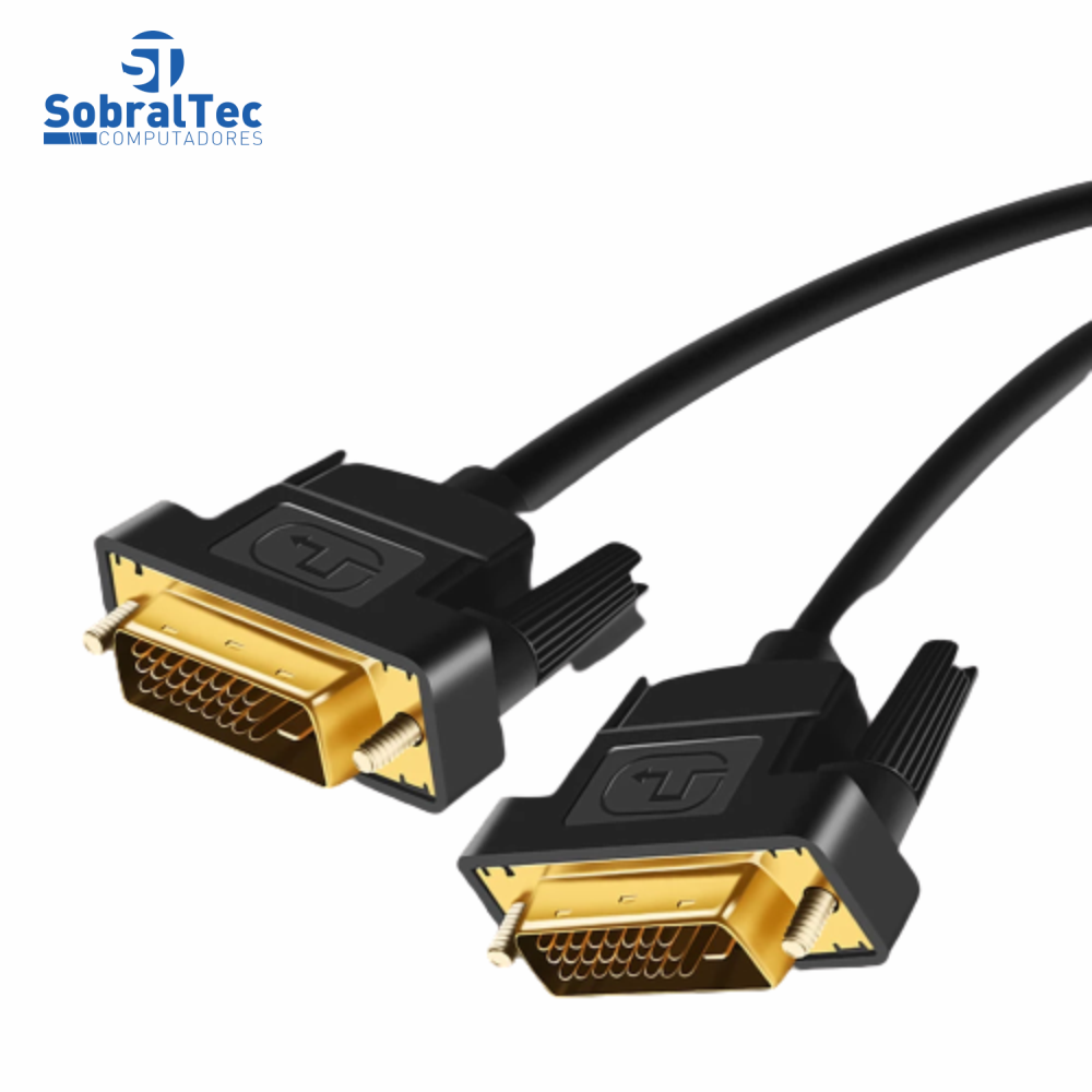 Cabo Dvi 24+1 Macho Para Dvi 24+1 Macho 2 Metros Conectores Dourados FSU Linkey SDD01020
