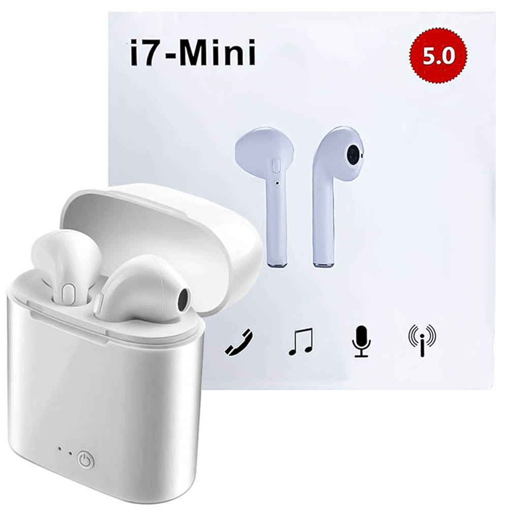 Fone de Ouvido Wireless Music Earphone i7 Mini 5.0 - Branco