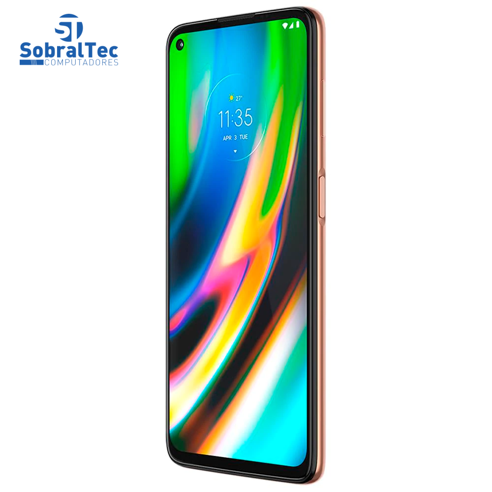 Smartphone Motorola Moto G9 Plus Ouro Rosê 128GB, 4GB RAM, Tela de 6.8”, Câmera Traseira Quádrupla, Android 10 e Process