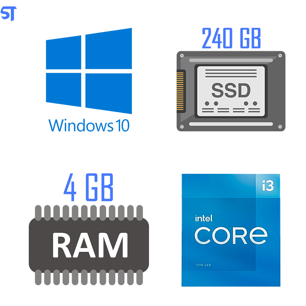 Computador Core i3 10100 Decima Geração - 4GB Memória Ram DDR4- SSD Kingston 240GB-ATX MT-25V2BK