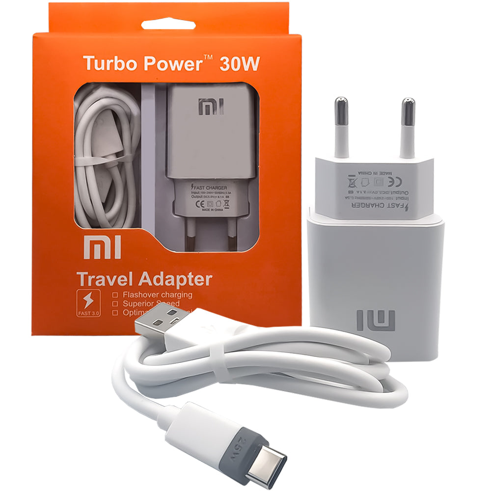 Carregador Rápido Turbo Power Tipo C Mi 30W 3.1A