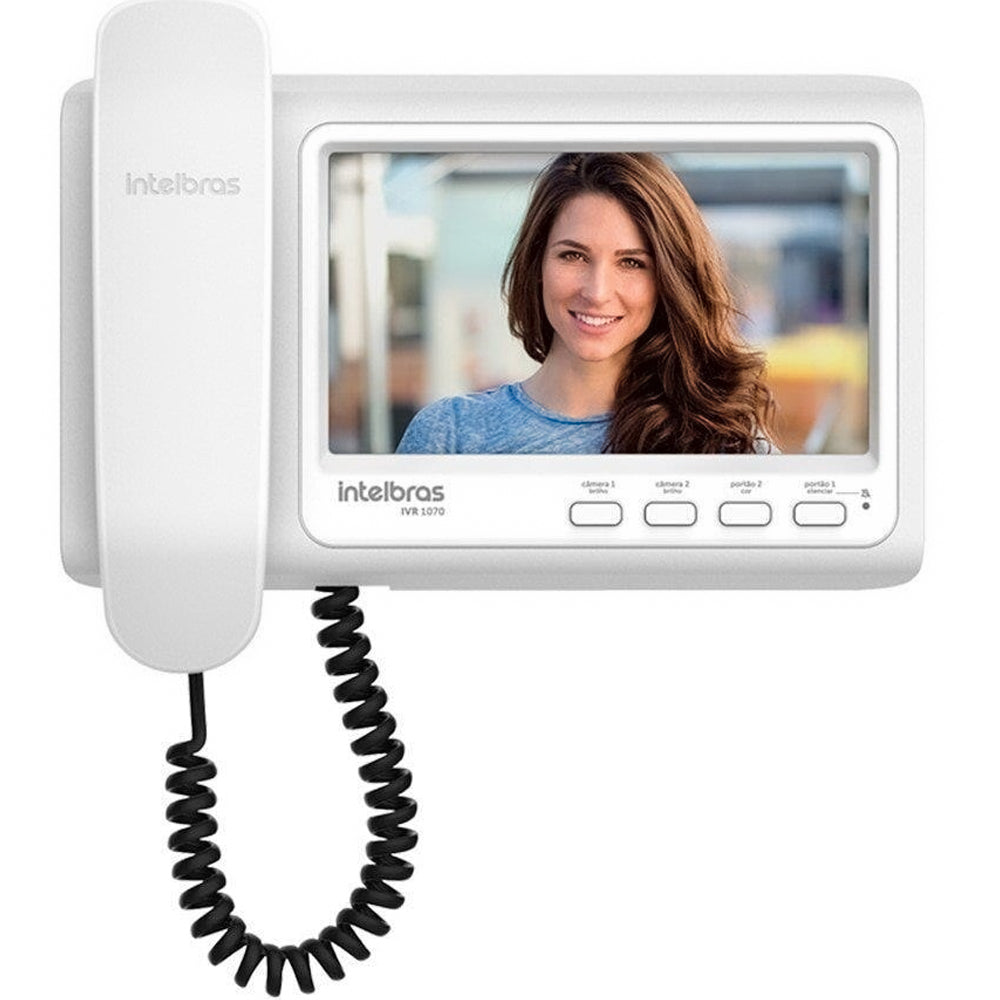 Vídeo Porteiro Intelbras IV 1070HS com Monofone LCD 7" Branco