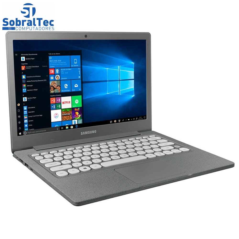 Notebook Samsung Dual Core 4GB 64GB SSD Tela Full HD 13.3” Windows 10 Flash F30 NP530XBB-AD1BR