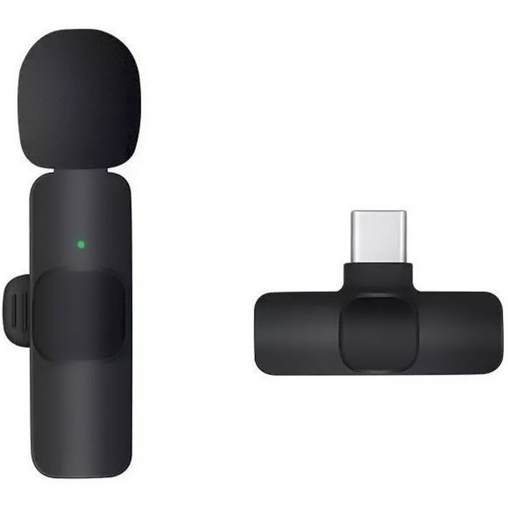 Microfone Condensador De Lapela Wireless / Sem Fio 2.4Ghz K9 Tipo C